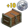 Сокровище Деревянный сундук + 10 монет игры Клондайк