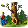 Квест Человек против дерева в игре Клондайк