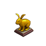 Золотой памятник Кролика игры Клондайк