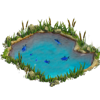 Озеро с синими рыбками игры Клондайк