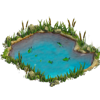 Озеро с зелеными рыбками игры Клондайк