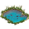 Декорация Озеро с красными рыбками игры Клондайк