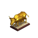 Золотой памятник Коровы игры Клондайк
