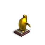 Золотая статуя Пингвина игры Клондайк