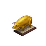 Золотая статуя свиньи игры Клондайк